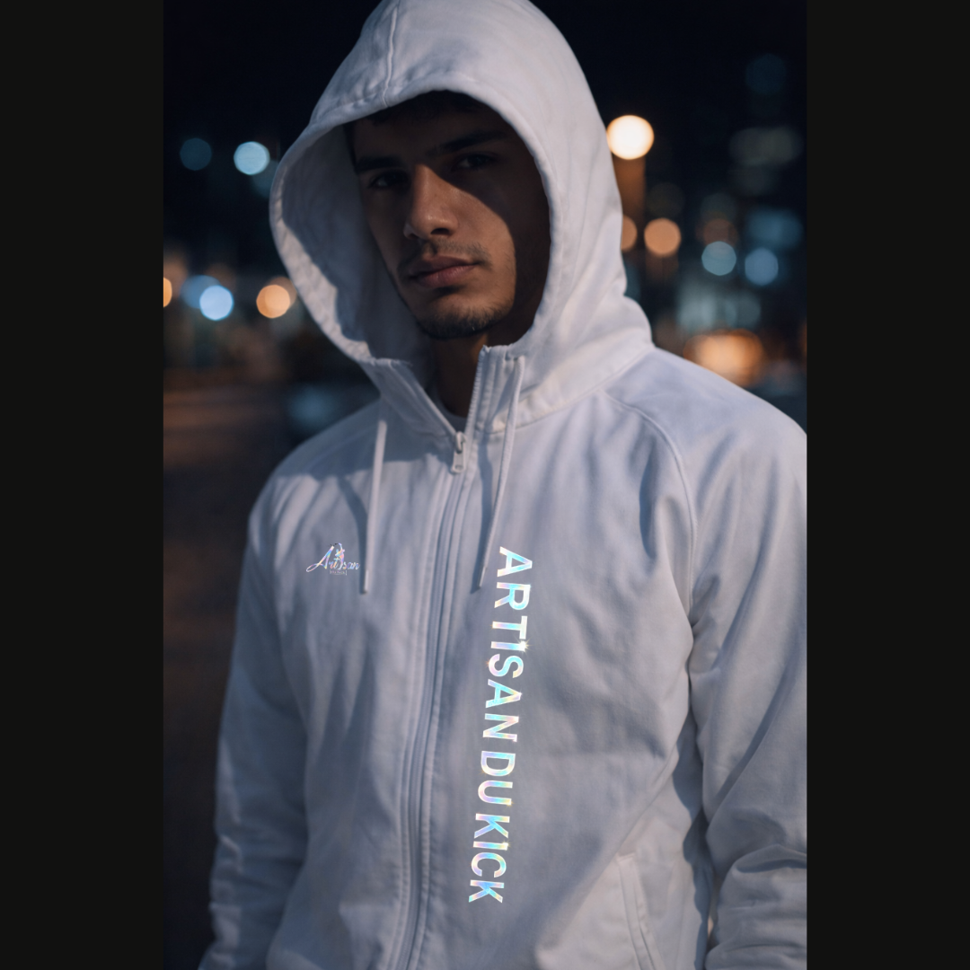 Parka fluo effet réfléchissant au flash
