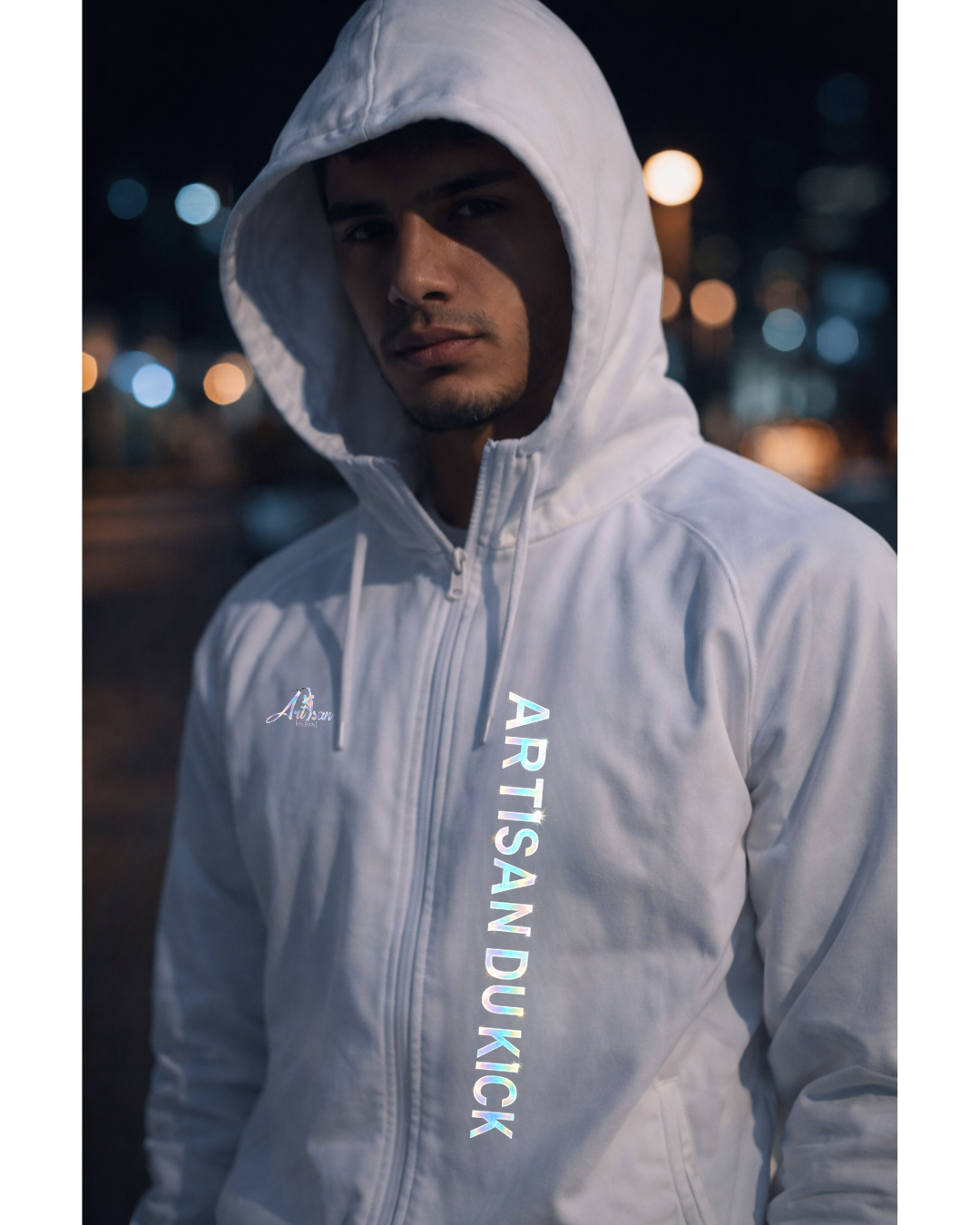 Parka fluo effet réfléchissant au flash